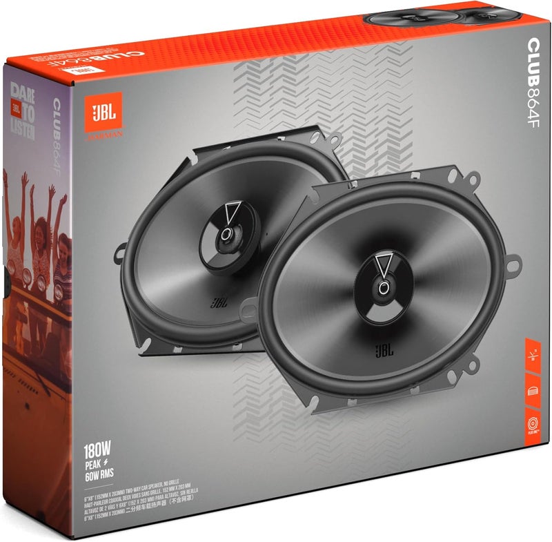 JBL Club 864F - 6"x8" (152mm x 203mm) Two-Way Car Speaker, 60W RMS, 180W Peak, Sensitivity (@ 2.83V): 93dB, Frequency Response: 65Hz – 20kHz, Nominal Impedance: 3.0 ohms - Image 4